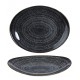 CHARCOAL BLACK OVAL COUPE PLATE 27cm