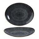 CHARCOAL BLACK OVAL COUPE PLATE 27cm