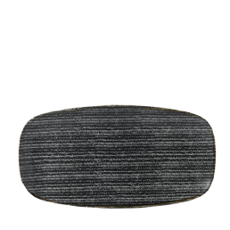 CHARCOAL BLACK OBLONG PLATE 29.8x15.3cm