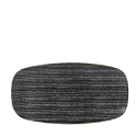 CHARCOAL BLACK OBLONG PLATE 29.8x15.3cm