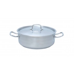 LOW CASSEROLE POT S/STEEL WITH LID