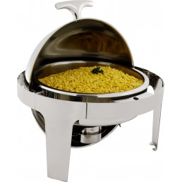 CHAFING DISH S/STEEL ROUND ROLL TOP