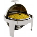 CHAFING DISH S/STEEL ROUND ROLL TOP